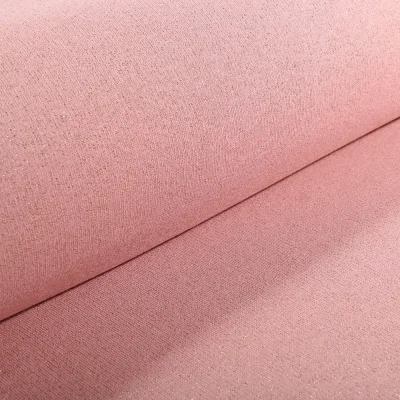 Tissu Sweat Paillettes dorées sur fond Rose clair - Par 10 cm