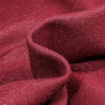 Tissu Sweat Paillettes Lie de vin - Par 10 cm