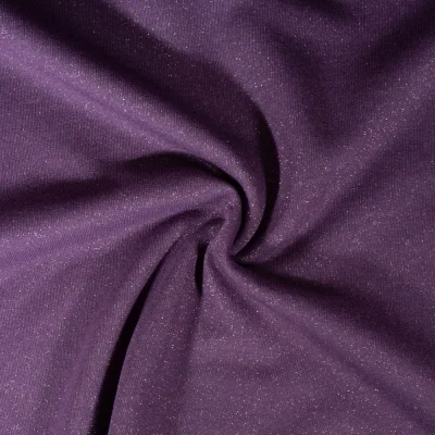 Tissu Sweat Paillettes sur fond Violet - Par 10 cm