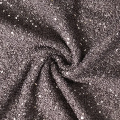 Tissu Fausse fourrure Bouclette Néora à sequin uni  Gris - Par 10 cm