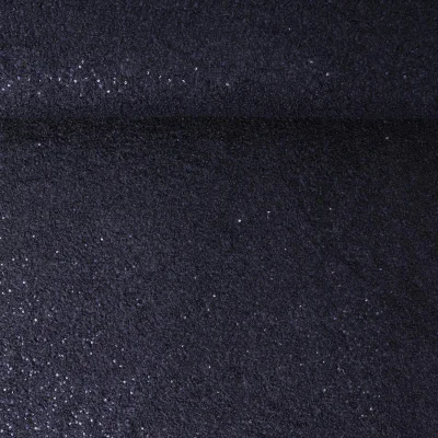 Tissu Fausse fourrure Bouclette Néora à sequin uni  Bleu marine - Par 10 cm