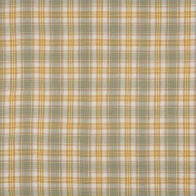 Tissu Double gaze de Coton Poppy Carreaux vintage sur fond Jaune - Par 10 cm
