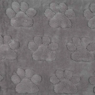 Tissu Fausse fourrure Misha patoune uni Gris - Par 10 cm