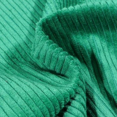 Coupon Tissu Velours Grosses côtes Vert émeraude - Coupon de 30 cm