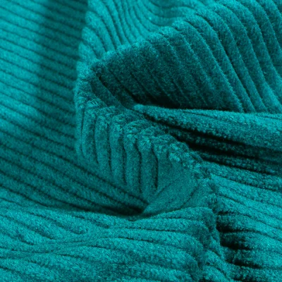Tissu Velours Grosses côtes Bleu pétrole - Par 10 cm