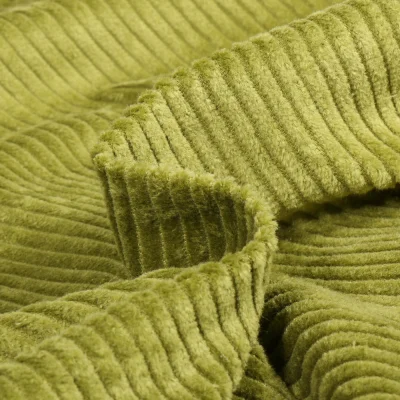 Coupon Tissu Velours Grosses côtes Vert pomme x10cm - Coupon de 30 cm