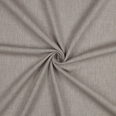 Tissu Coton Lin Chevrons Beige sur fond Taupe - Par 10 cm