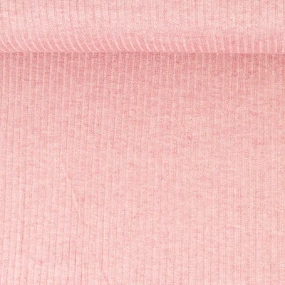 Tissu Maille côtelé pailleté Naëlle uni Rose - Par 10 cm
