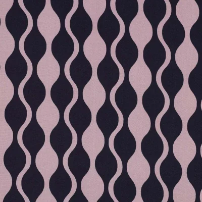 Tissu EcoVero Viscose Wavy sur fond Noir - Par 10 cm