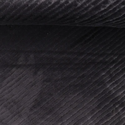 Tissu Fausse fourrure Frigg uni  Noir - Par 10 cm