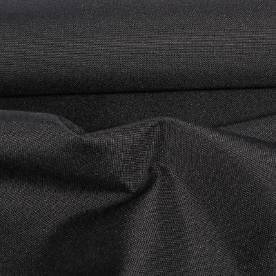 Tissu Piqué Polyester Imperméable uni Noir - Par 10 cm
