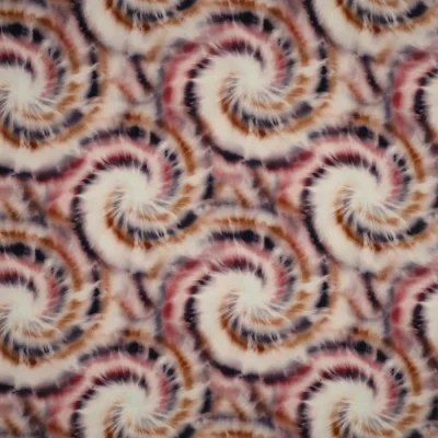 Tissu Viscose Digital tie &amp; dye Rose - Par 10 cm