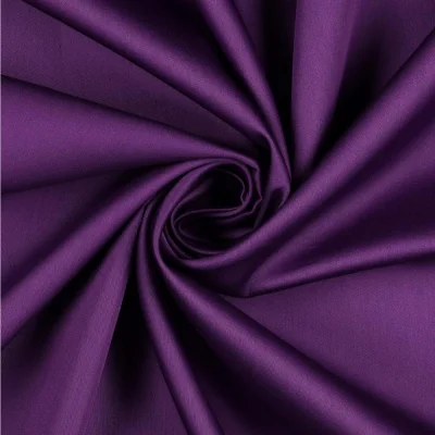 Tissu Satin de Coton uni Violet - Par 10 cm
