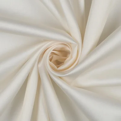 Tissu Satin de Coton uni Ecru - Par 10 cm
