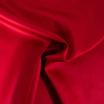 Tissu Satin de Coton uni Rouge foncé - Par 10 cm