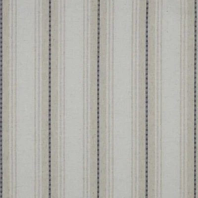 Tissu Lin mélangé Rayures noire sur fond Ecru - Par 10 cm