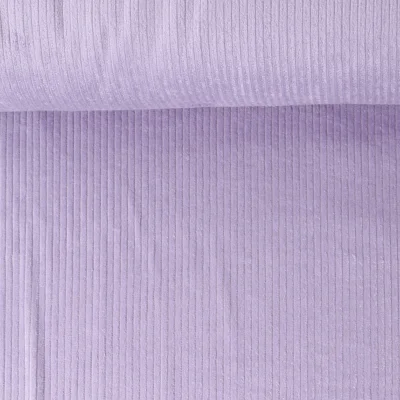 Tissu Velours Côtelé lavé Garance uni Mauve clair - Par 10 cm