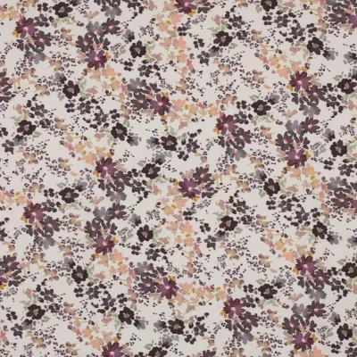 Tissu Viscose extensible Miel sur fond Blanc - Par 10 cm