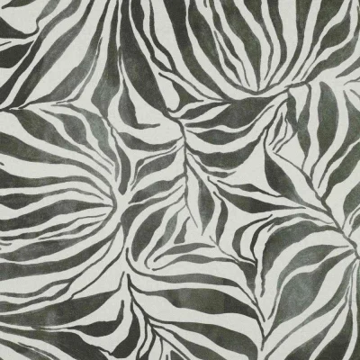 Tissu Toile Canvas Zebrana gris sur fond Blanc cassé - Par 10 cm