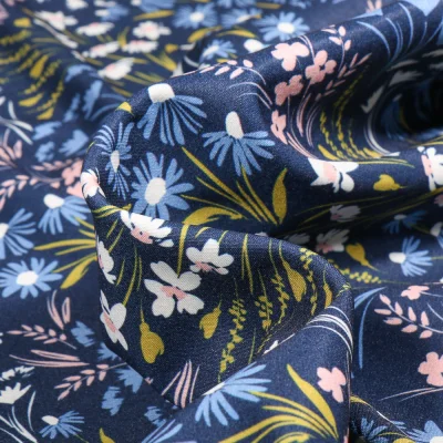 Tissu Softshell Florance sur fond Bleu nuit - Par 10 cm