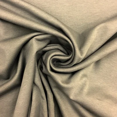 Tissu Jersey Coton uni Taupe - Par 10 cm