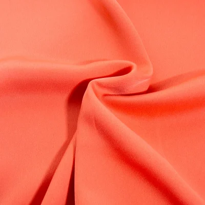 Tissu Crêpe satin mat Pêche - Par 10 cm