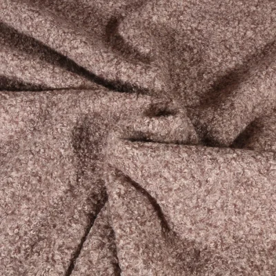 Tissu Bouclettes uni Marron chiné - Par 10 cm