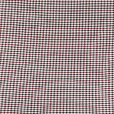 Tissu gabardine légère Petits carreaux Bordeaux et noirs sur fond Blanc cassé - Par 10 cm