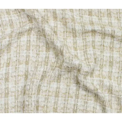 Tissu Tweed lurex Coco Beige - Par 10 cm