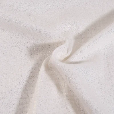 Tissu Double gaze Pailleté uni Blanc - Par 10 cm