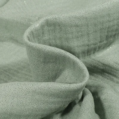Tissu Double gaze Pailleté uni Vert d&#039;eau - Par 10 cm