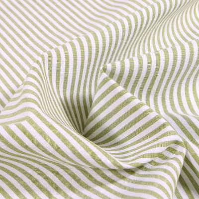 Tissu Rayures Vert - Par 10 cm