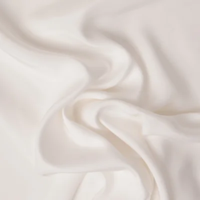 Tissu Soie uni Blanc cassé - Par 10 cm