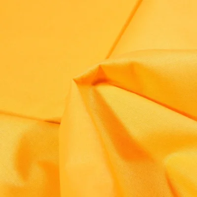 Tissu Popeline de coton unie Bio Jaune - Par 10 cm