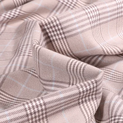 Tissu Tartan Ecossais  British sur fond Beige - Par 10 cm
