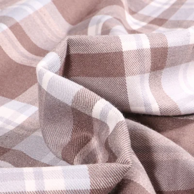 Tissu Tartan Ecossais  British sur fond Marron chocolat - Par 10 cm