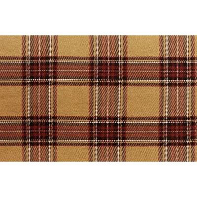 Tissu Tartan Ecossais Mateo sur fond Ocre - Par 10 cm
