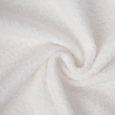 Tissu Bouclette Curly uni Blanc - Par 10 cm