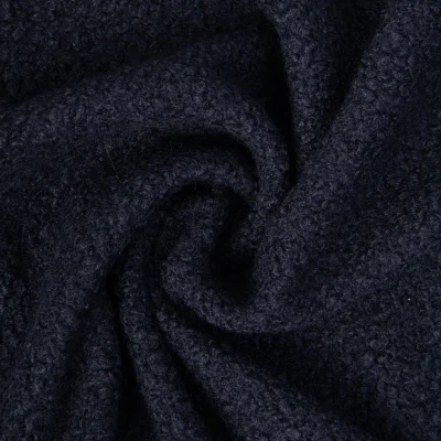 Tissu Bouclette Curly uni Bleu nuit - Par 10 cm