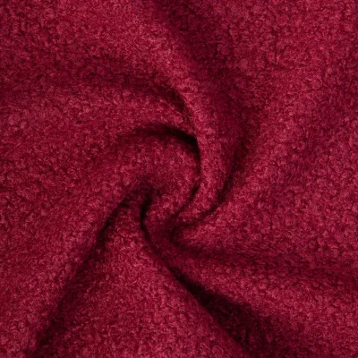 Tissu Bouclette Curly uni Bordeaux - Par 10 cm