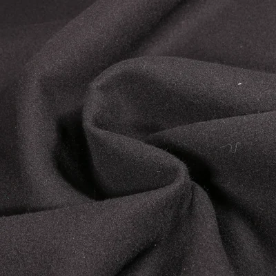 Tissu Drap de manteau uni Noir - Par 10 cm