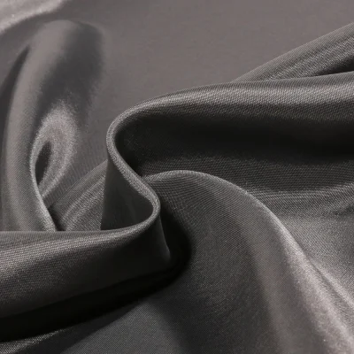 Tissu Doublure Pongé uni Gris anthracite - Par 10 cm