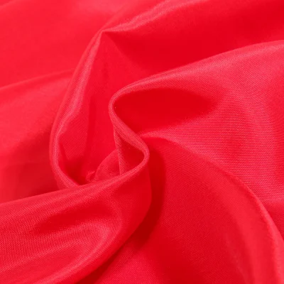 Tissu Doublure Pongé uni Rouge griotte - Par 10 cm