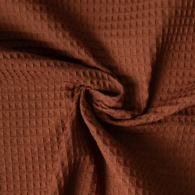 Tissu Eponge Nid d&#039;abeille Cacao - Par 10 cm