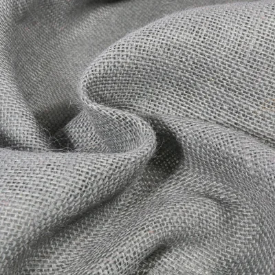 Toile de Jute uni Gris pierre - Par 10 cm