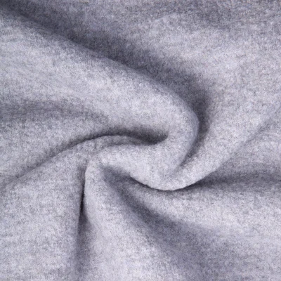Tissu 100% Laine Bouillie uni Gris chiné - Par 10 cm