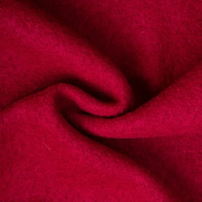 Tissu 100% Laine Bouillie uni Bordeaux - Par 10 cm