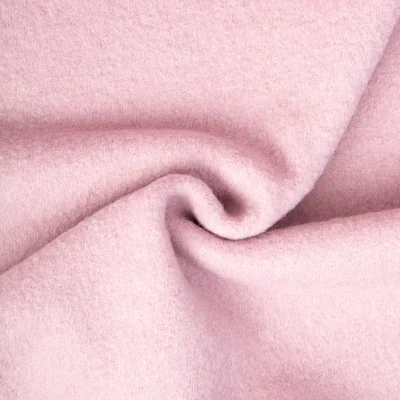 Tissu 100% Laine Bouillie uni Rose pâle - Par 10 cm