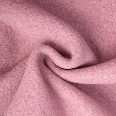 Tissu 100% Laine Bouillie uni Vieux rose - Par 10 cm