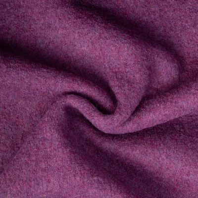 Tissu 100% Laine Bouillie uni Violet - Par 10 cm